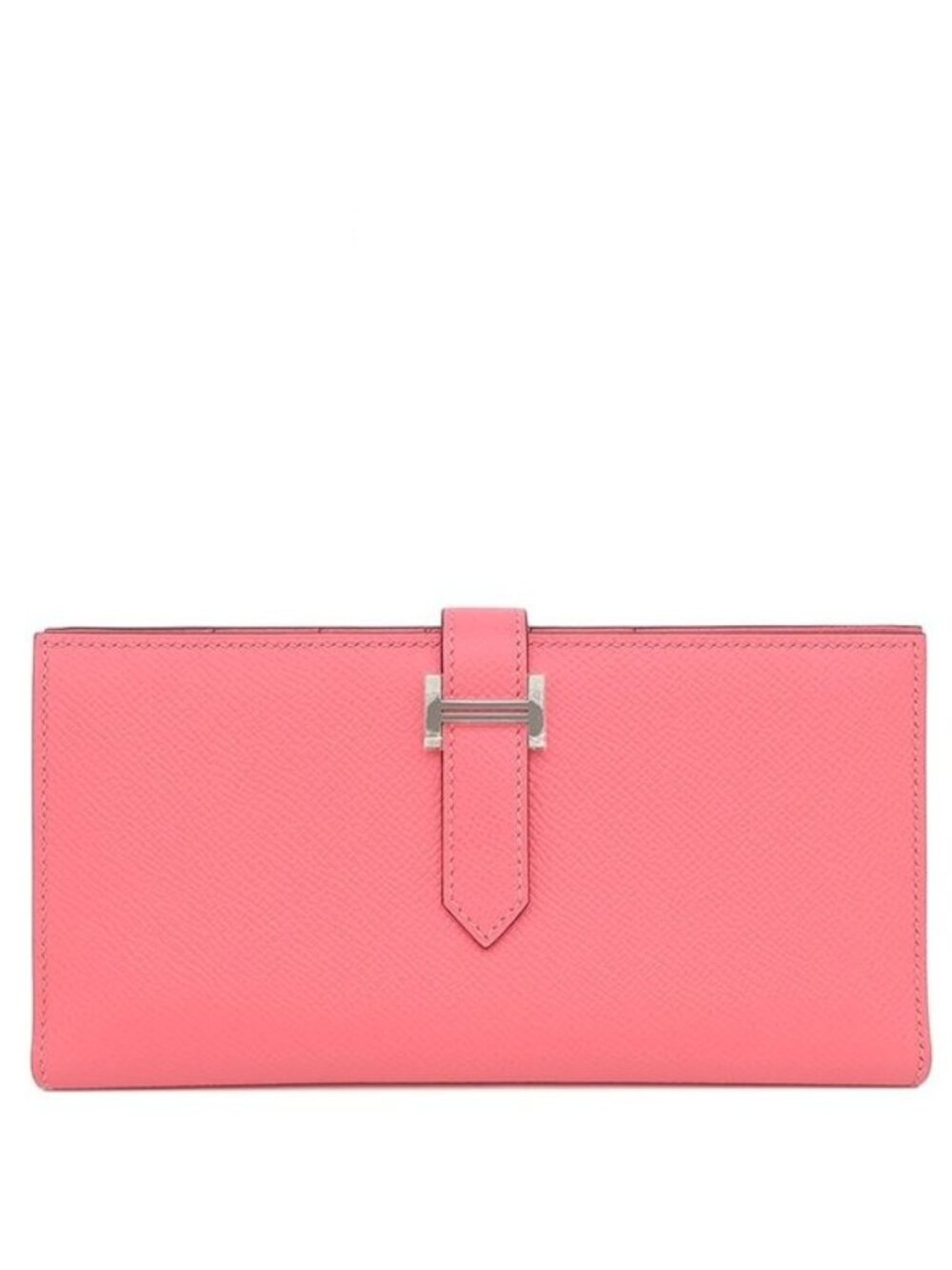 Hermes Wallet Bearn Soufflet Veau Epsom Rose Azalea Silver Pink